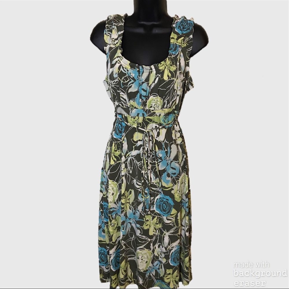 Axcess, Liz Claiborne green floral abstract dress